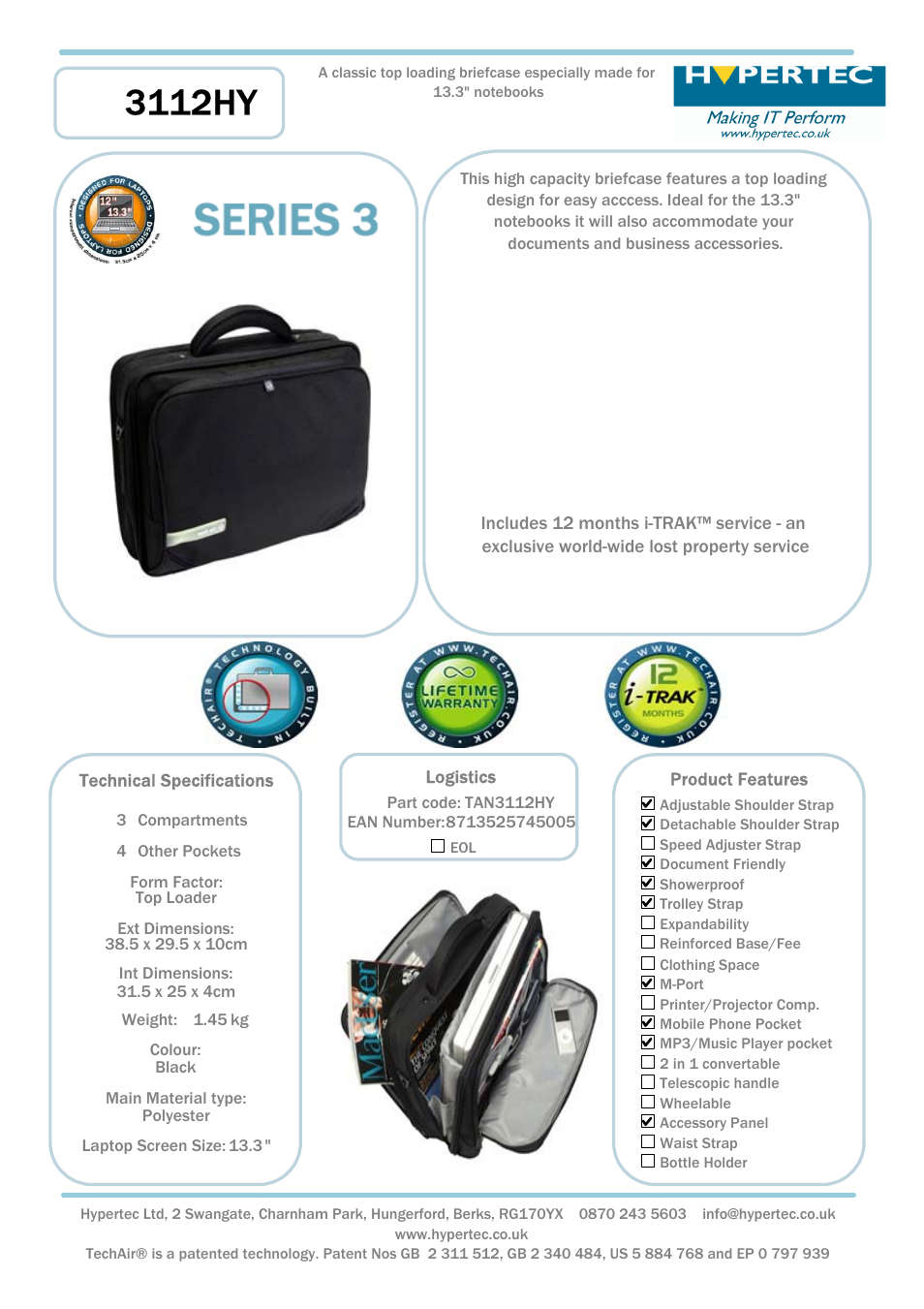Hypertec 3112HY User Manual | 1 page