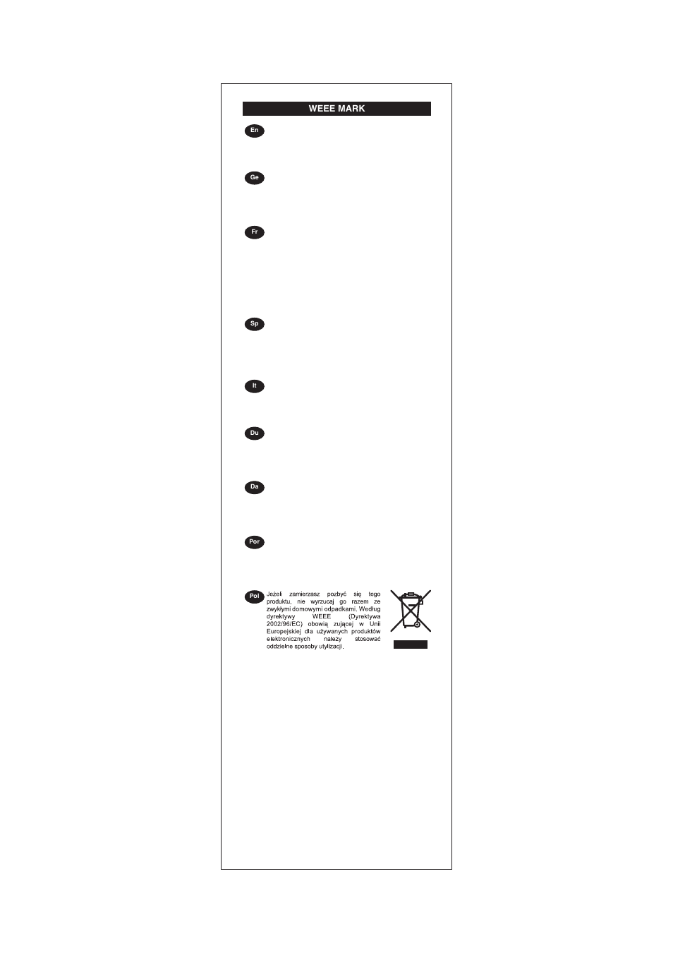 Weee mark | CITIZEN SDC-344II User Manual | Page 16 / 16