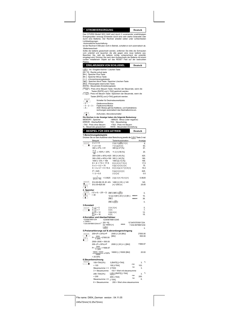 CITIZEN SDC-344II User Manual | Page 5 / 16