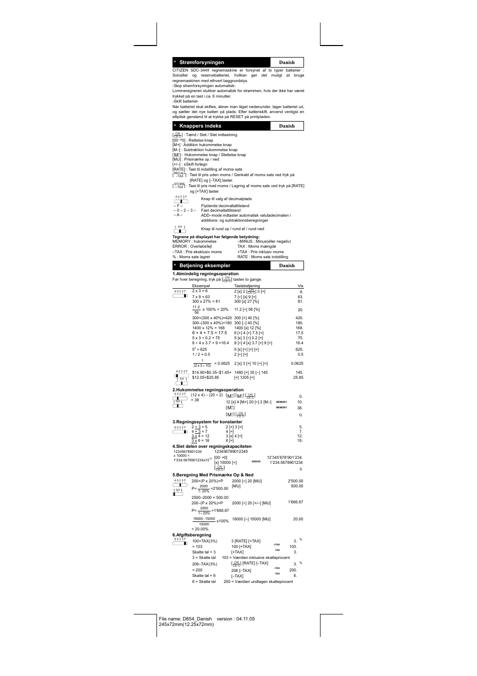 CITIZEN SDC-344II User Manual | Page 9 / 16