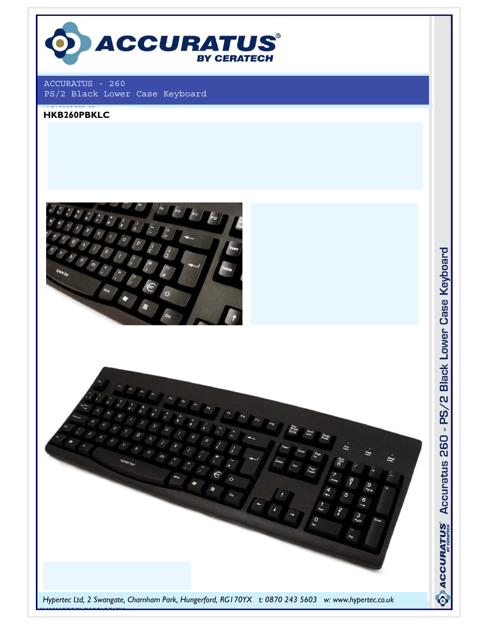Hypertec HKB260PBKLC User Manual | 1 page