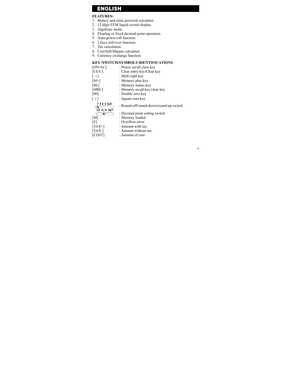 CITIZEN SDC-833A User Manual | Page 4 / 36