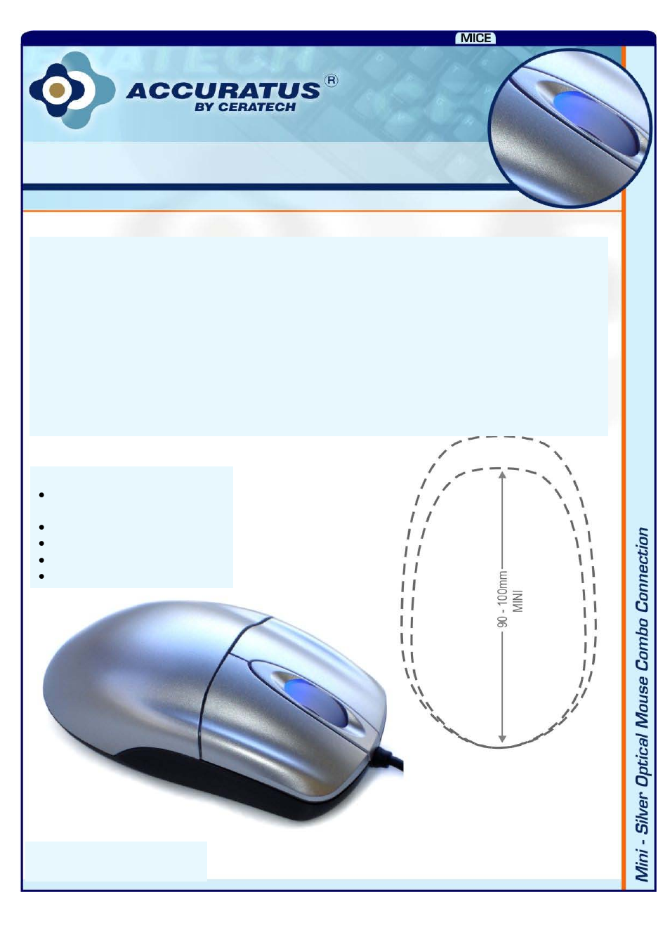 Hypertec Mini Silver Optical Mouse User Manual | 1 page