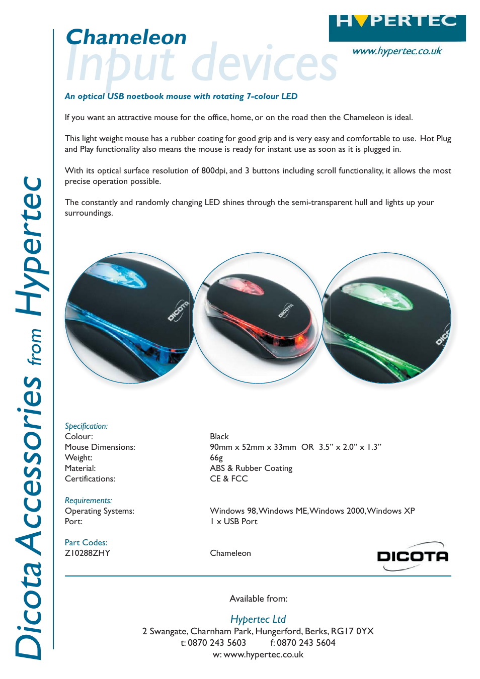 Hypertec Z10288ZHY User Manual | 1 page