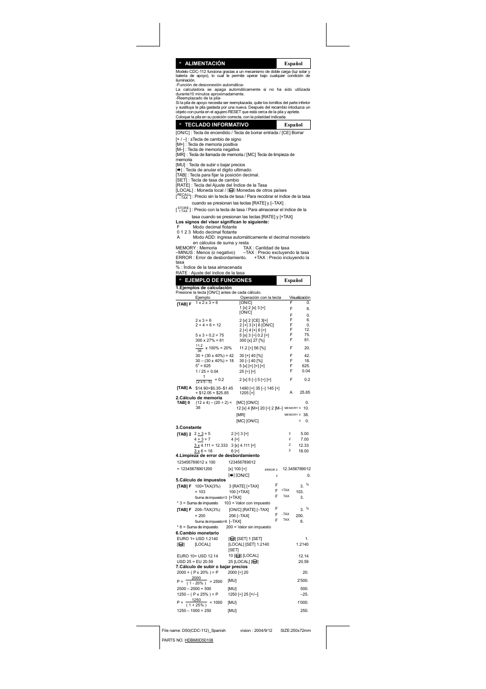 CITIZEN CDC-112 User Manual | Page 15 / 16