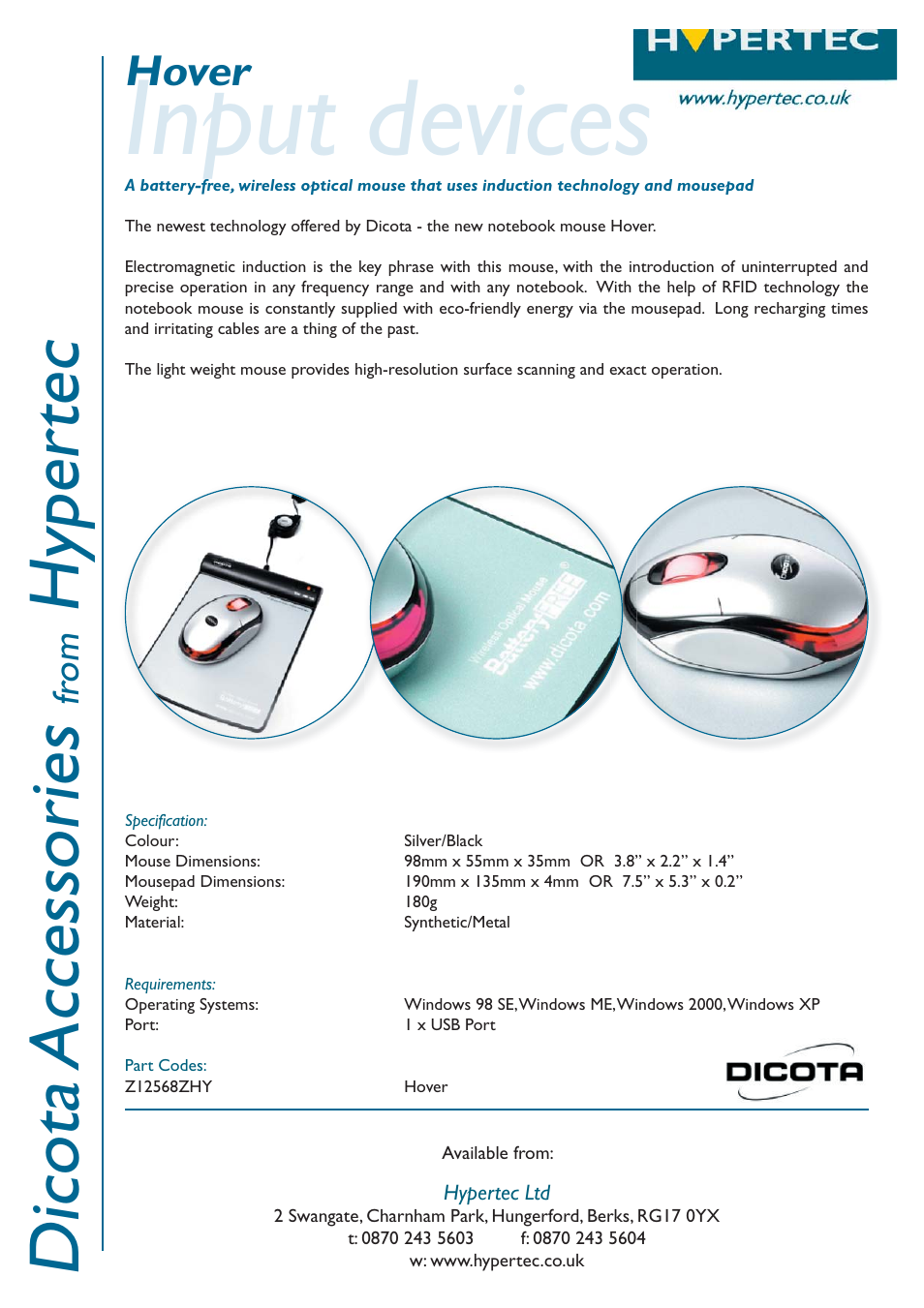 Hypertec Z12568ZHY User Manual | 1 page