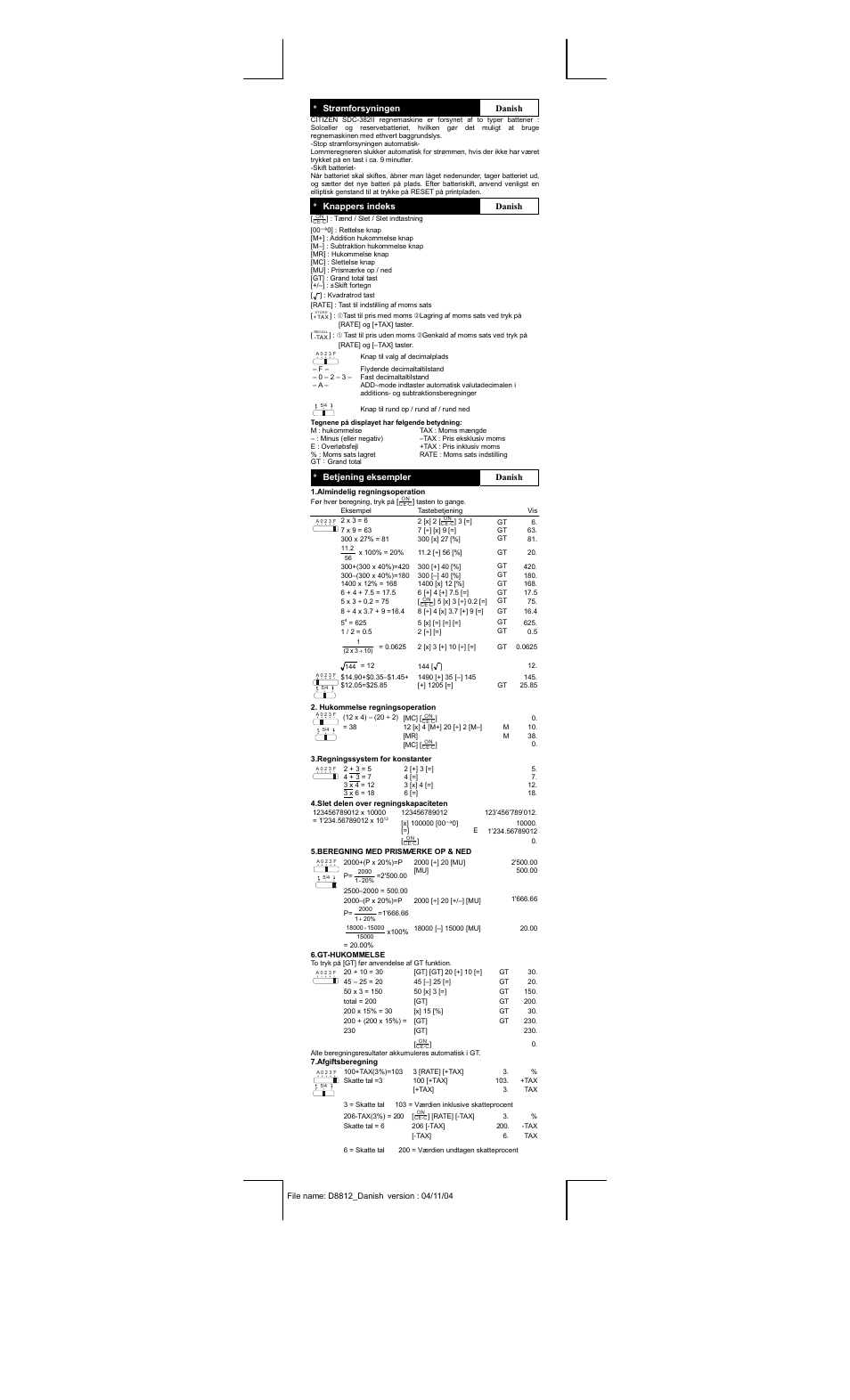 CITIZEN SDC-382II User Manual | Page 11 / 15