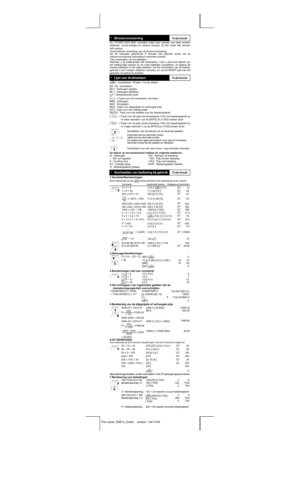 CITIZEN SDC-382II User Manual | Page 12 / 15