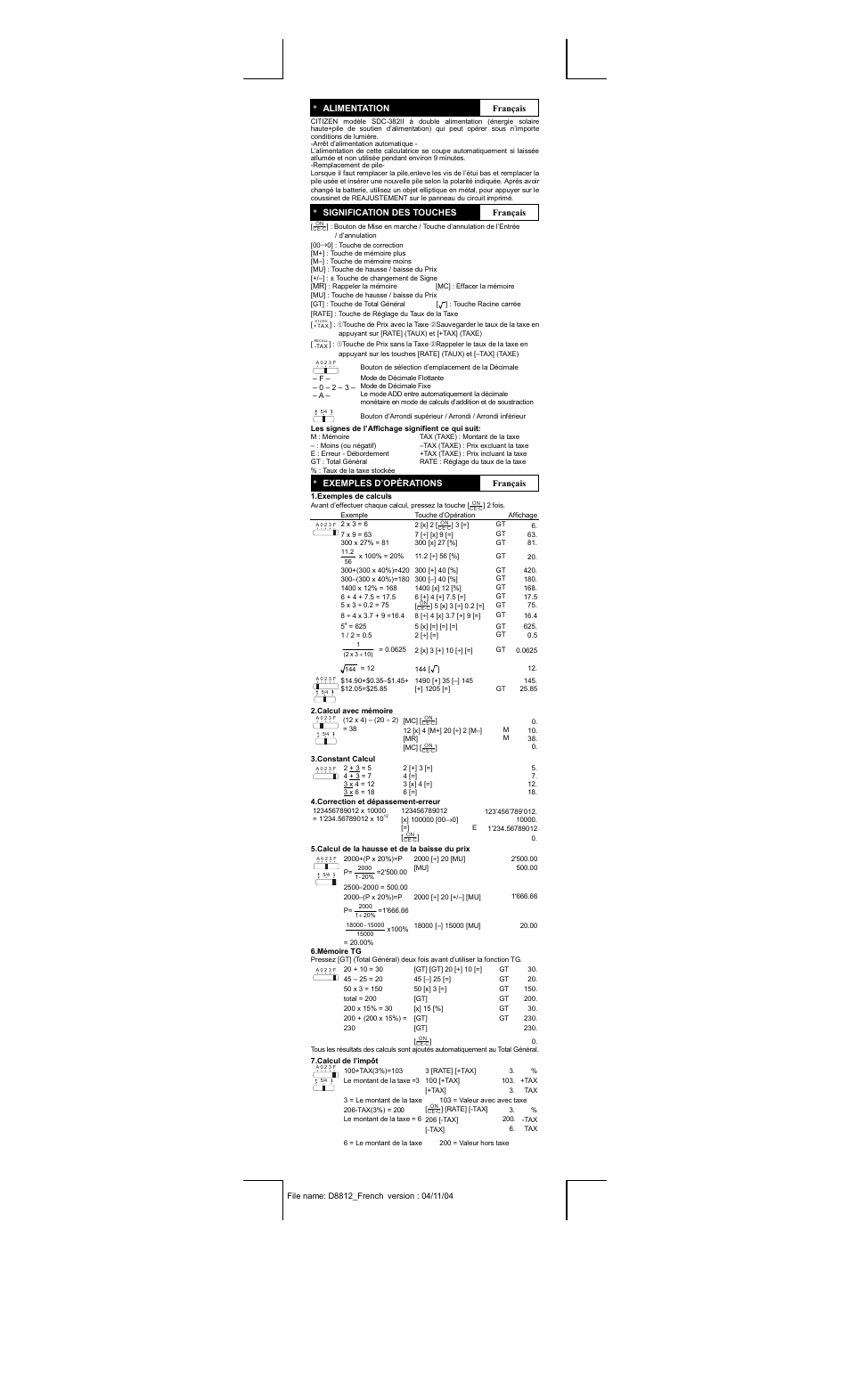 CITIZEN SDC-382II User Manual | Page 3 / 15