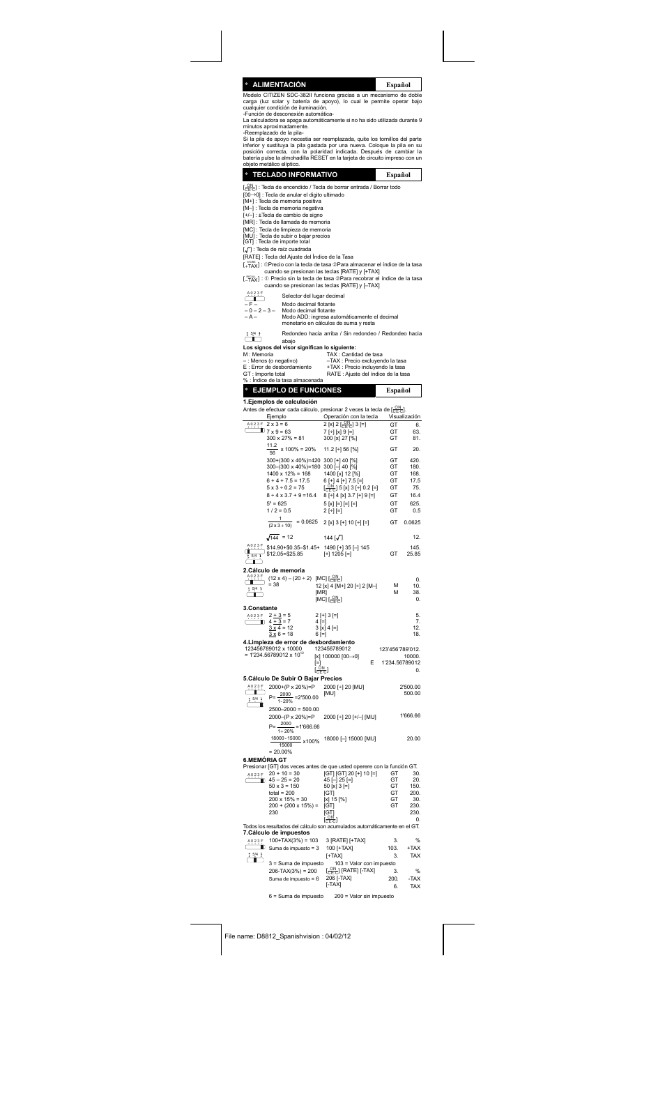 CITIZEN SDC-382II User Manual | Page 4 / 15