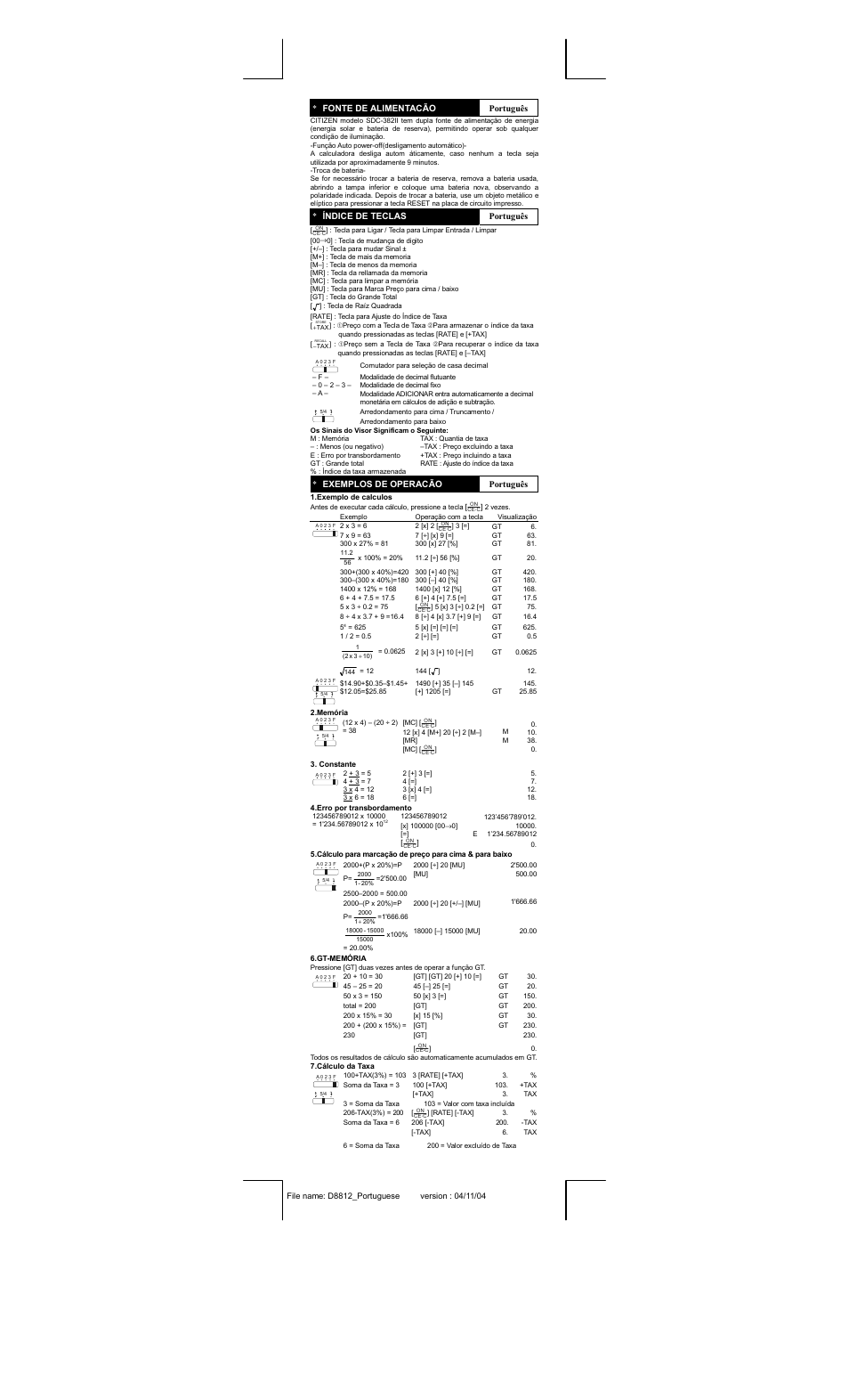CITIZEN SDC-382II User Manual | Page 5 / 15
