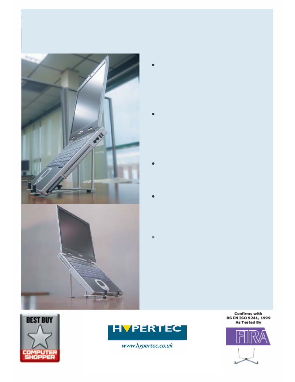 Hypertec Cool Laptop Stand User Manual | 2 pages