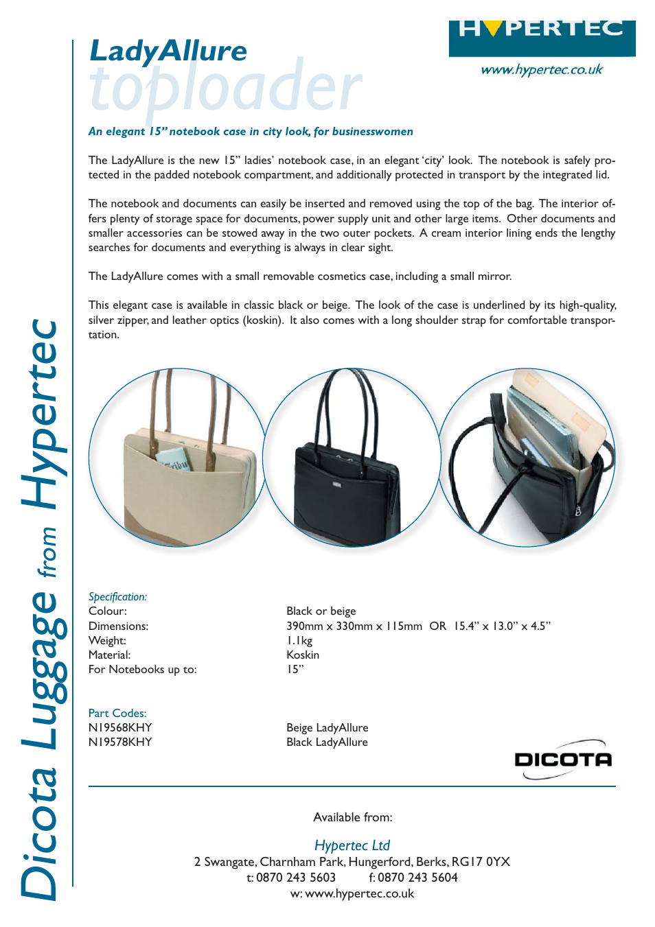 Hypertec N19568KHY User Manual | 1 page