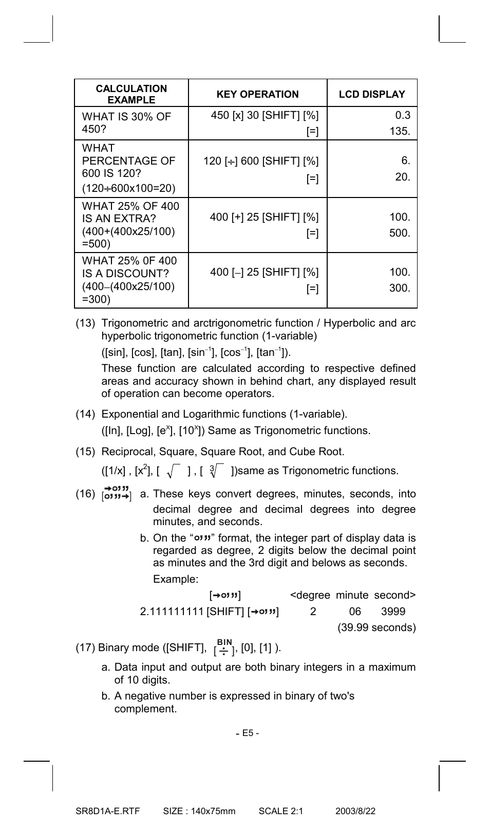 CITIZEN SR-135T User Manual | Page 5 / 18