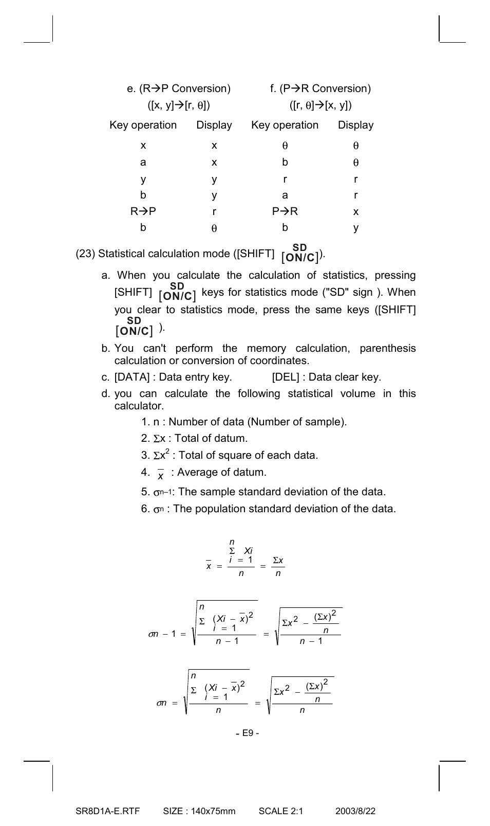 CITIZEN SR-135T User Manual | Page 9 / 18