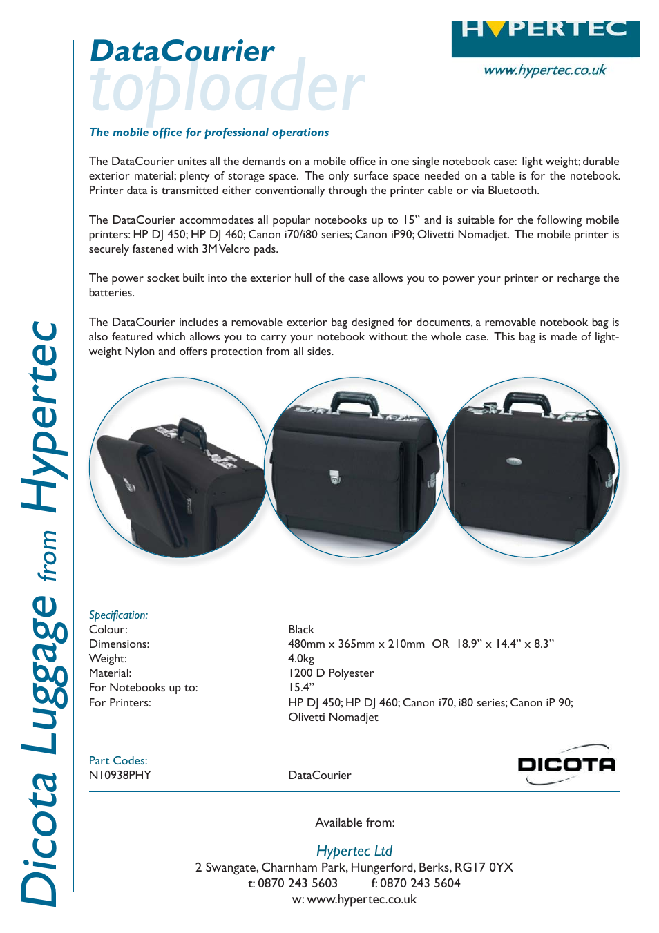Hypertec N10938PHY User Manual | 1 page
