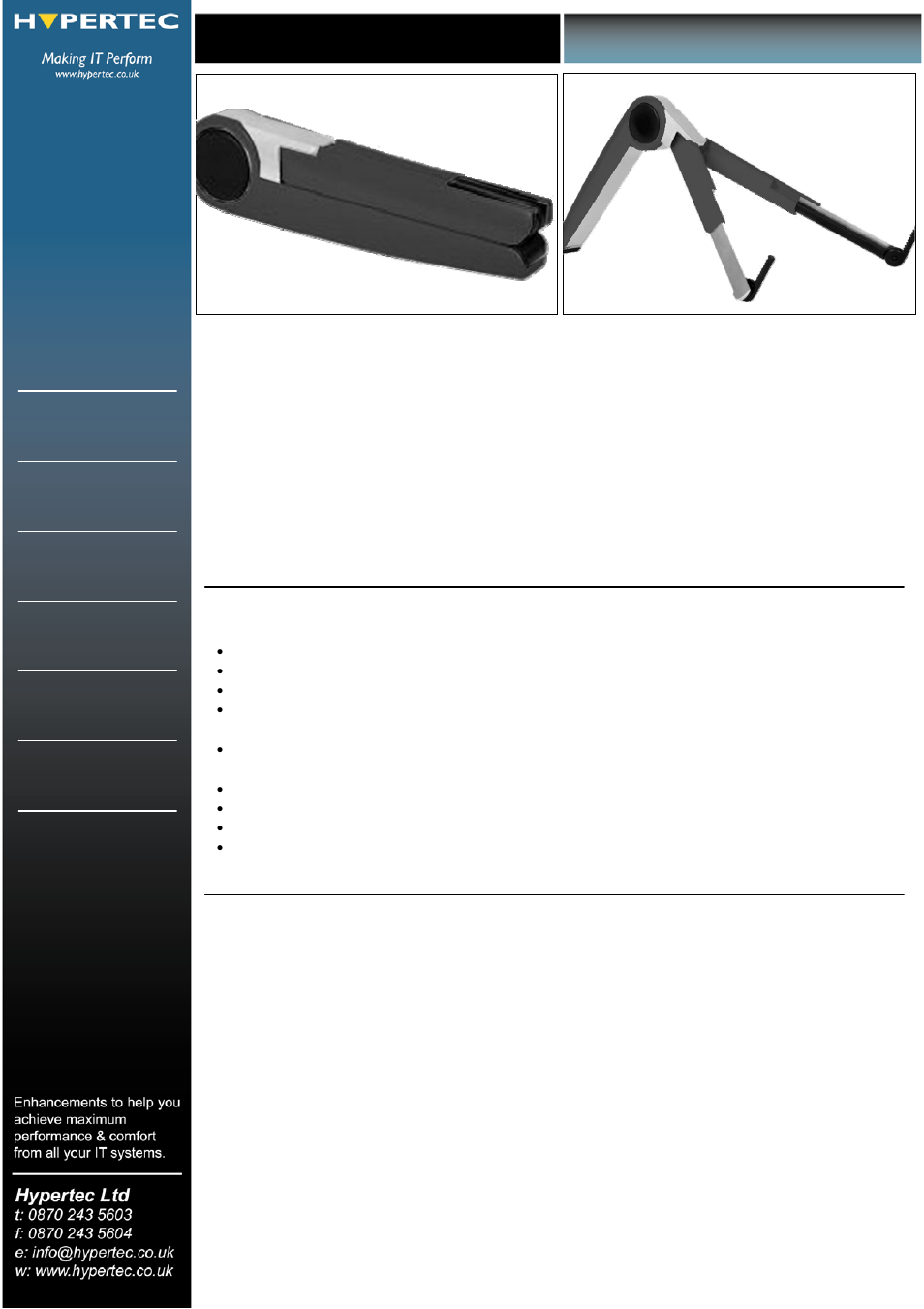 Hypertec IN-CRKTCLHY User Manual | 1 page