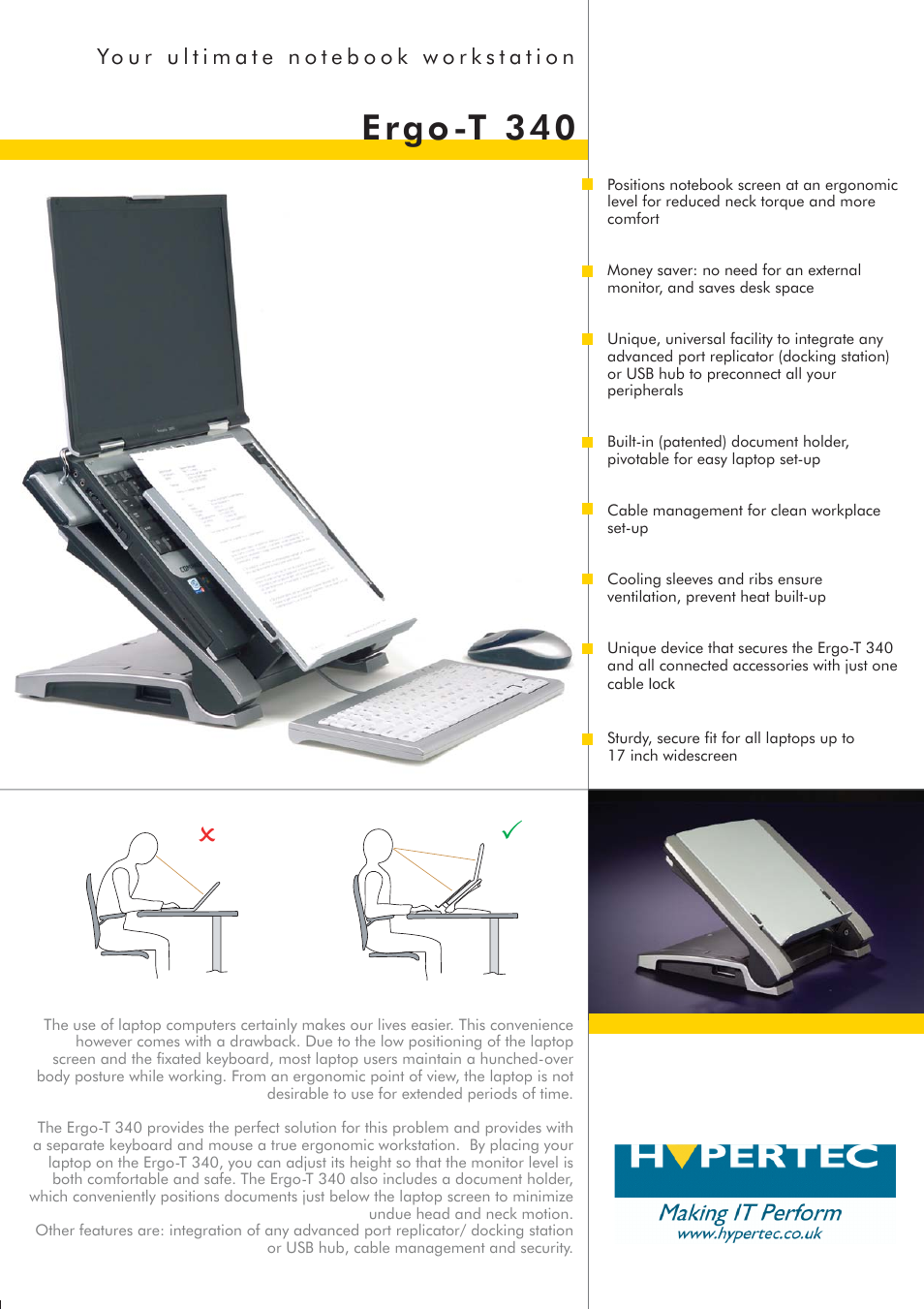 Hypertec Ergo-T 340 User Manual | 2 pages