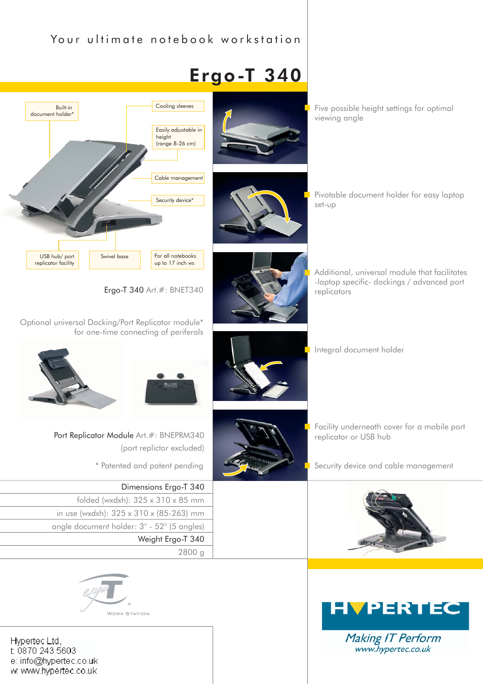 Ergo -t 340 | Hypertec Ergo-T 340 User Manual | Page 2 / 2