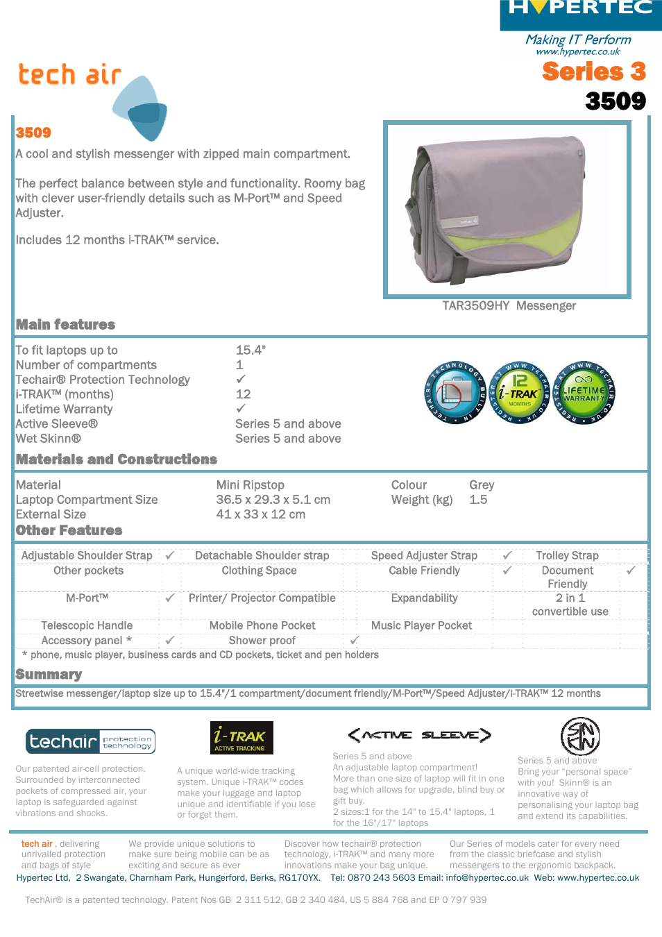 Hypertec 3509 User Manual | 1 page