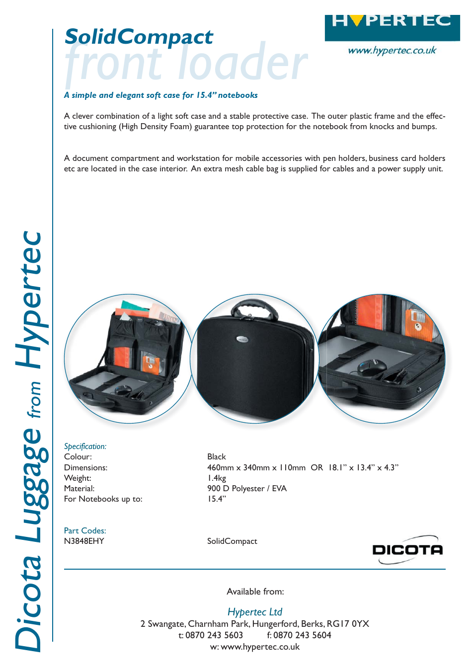 Hypertec N3848EHY User Manual | 1 page