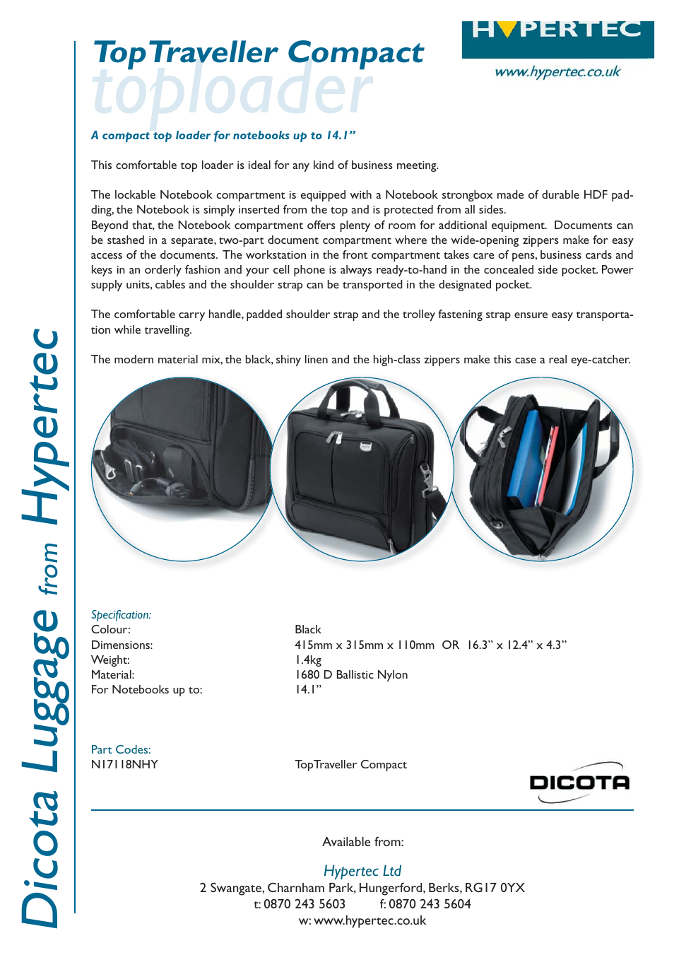 Hypertec N17118NHY User Manual | 1 page