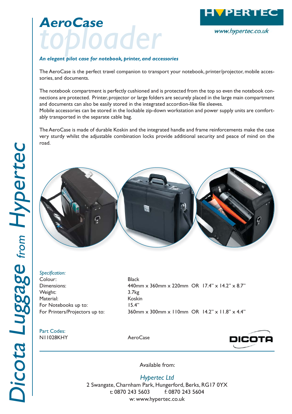 Hypertec AeroCase N11028KHY User Manual | 1 page