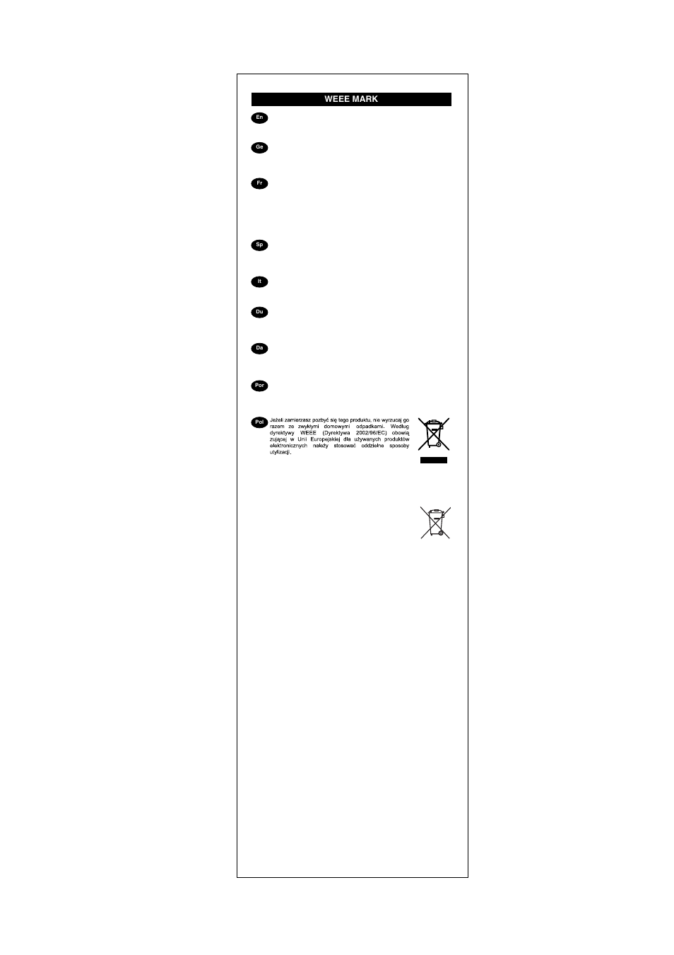 Weee mark | CITIZEN SDC-664S User Manual | Page 16 / 16