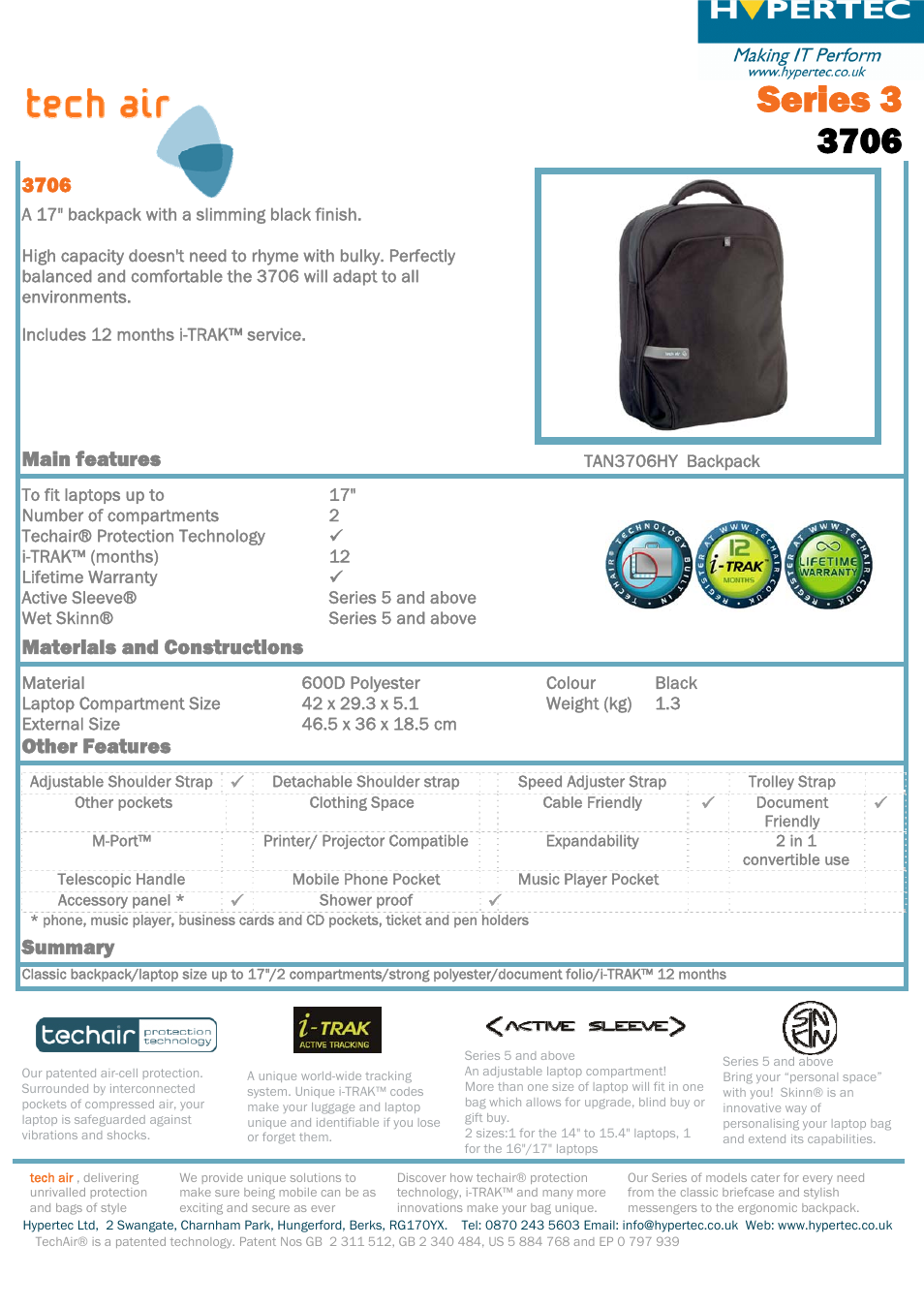 Hypertec Tech Air TAN3706HY User Manual | 1 page