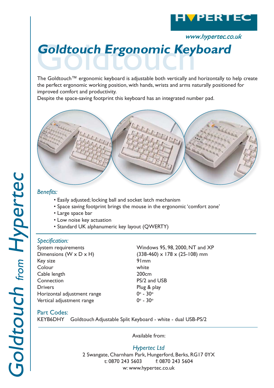 Hypertec KEYB6DHY User Manual | 1 page