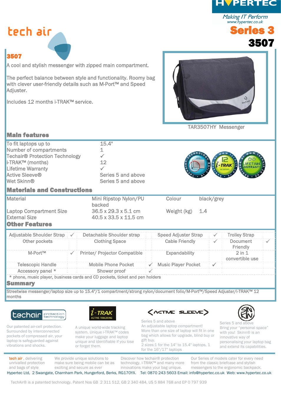 Hypertec Messenger 3507 User Manual | 1 page