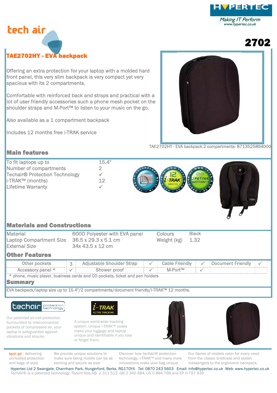 Hypertec TAE2702HY User Manual | 1 page