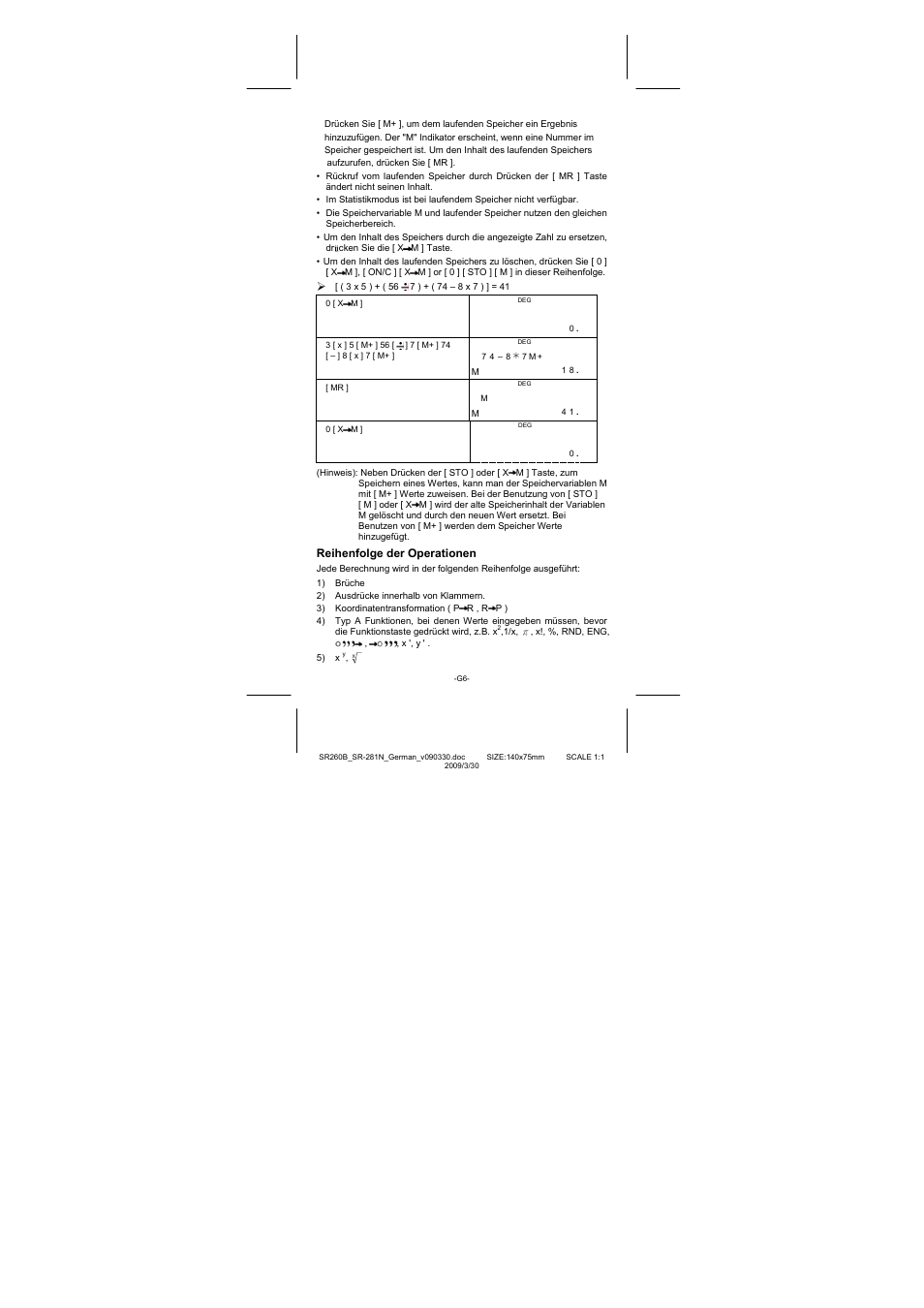 Reihenfolge der operationen | CITIZEN SR-281N User Manual | Page 107 / 339