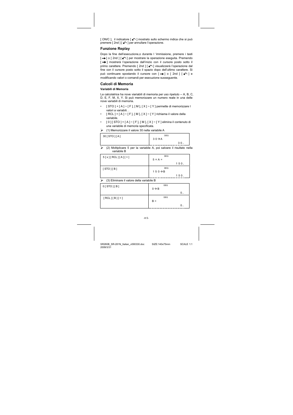 Funzione replay | CITIZEN SR-281N User Manual | Page 173 / 339