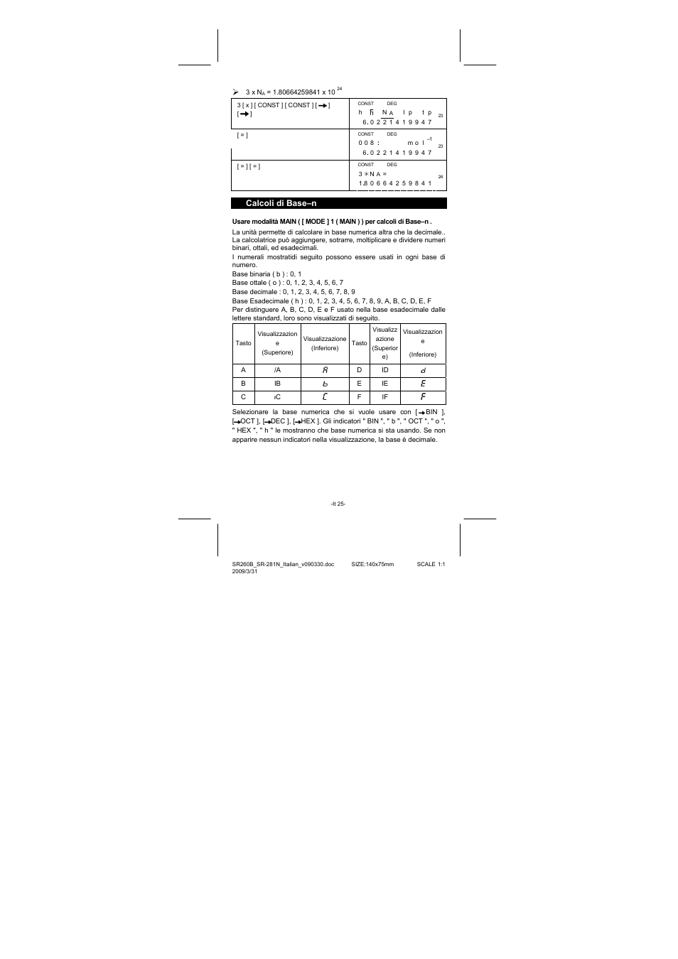 Calcoli di base–n | CITIZEN SR-281N User Manual | Page 193 / 339