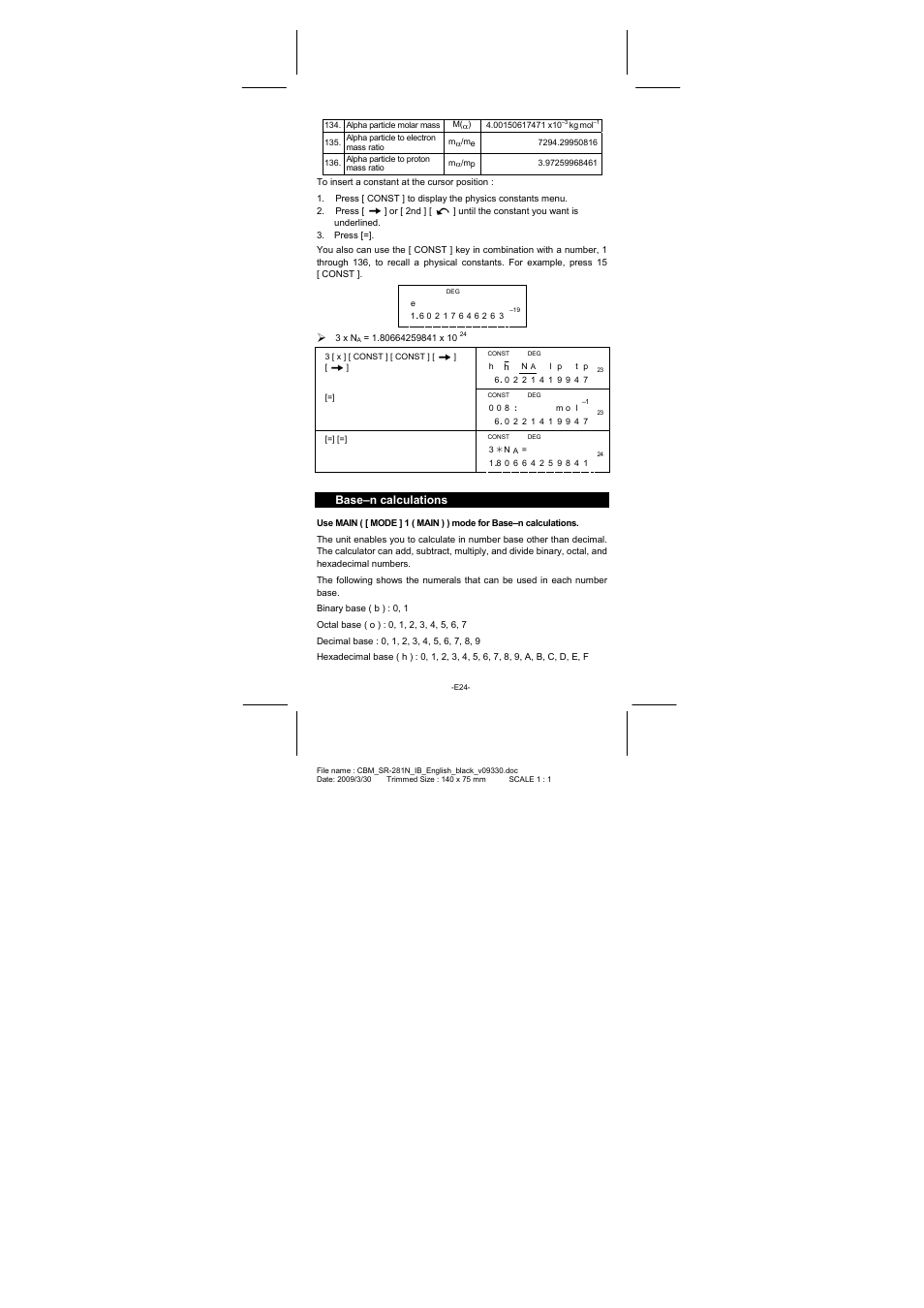 Base–n calculations | CITIZEN SR-281N User Manual | Page 25 / 339