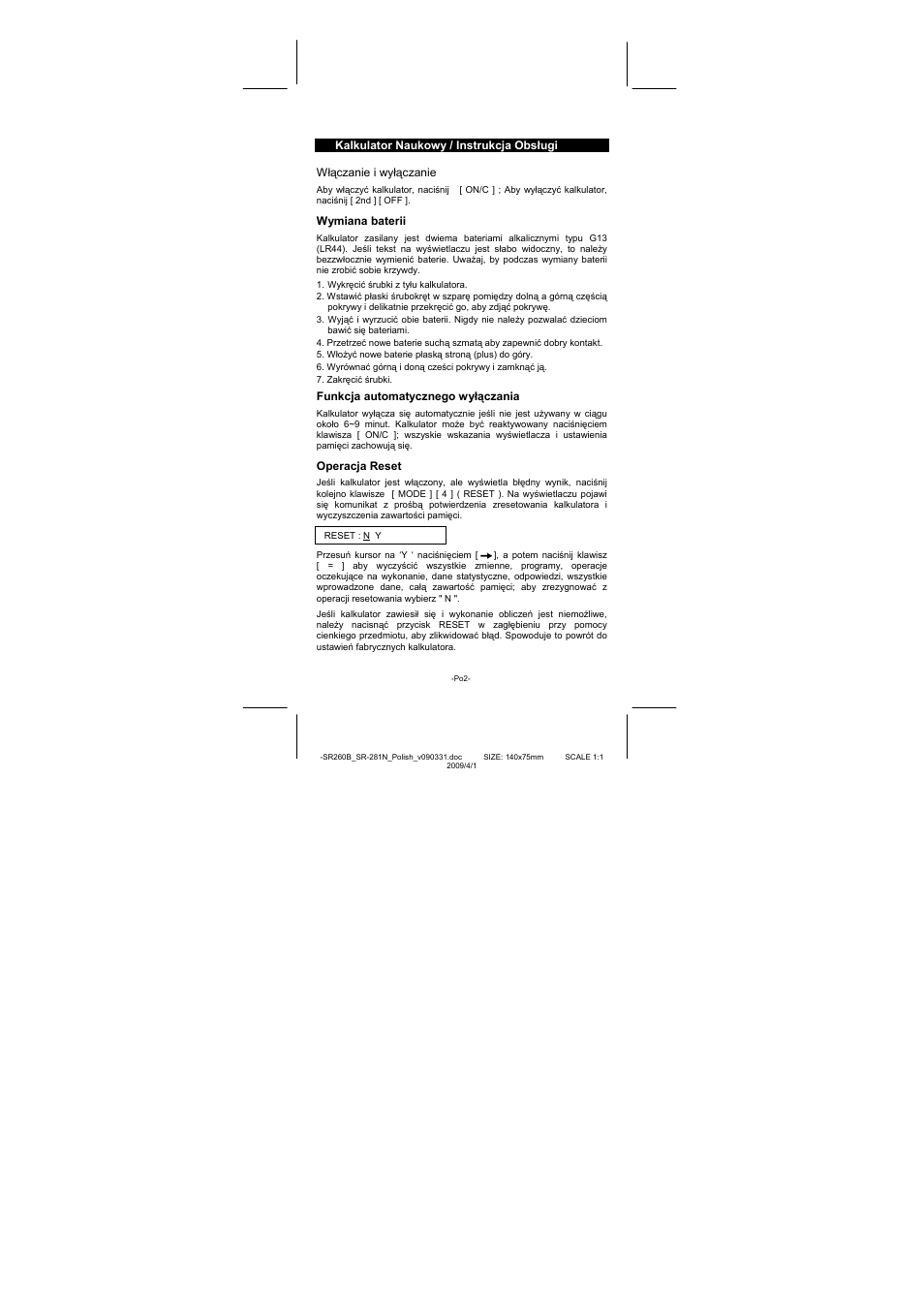 CITIZEN SR-281N User Manual | Page 305 / 339