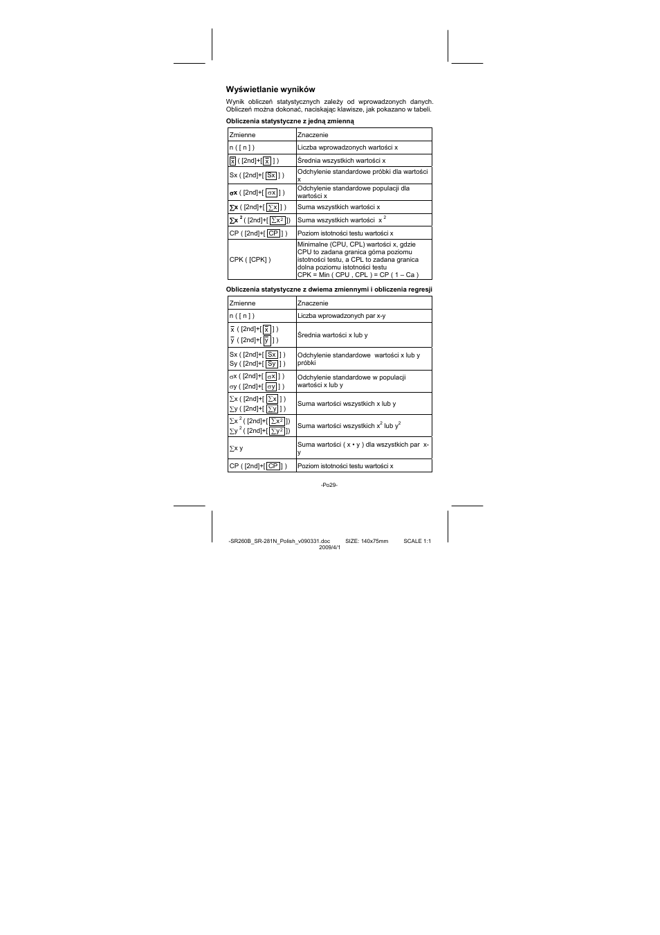 Wyświetlanie wyników | CITIZEN SR-281N User Manual | Page 332 / 339