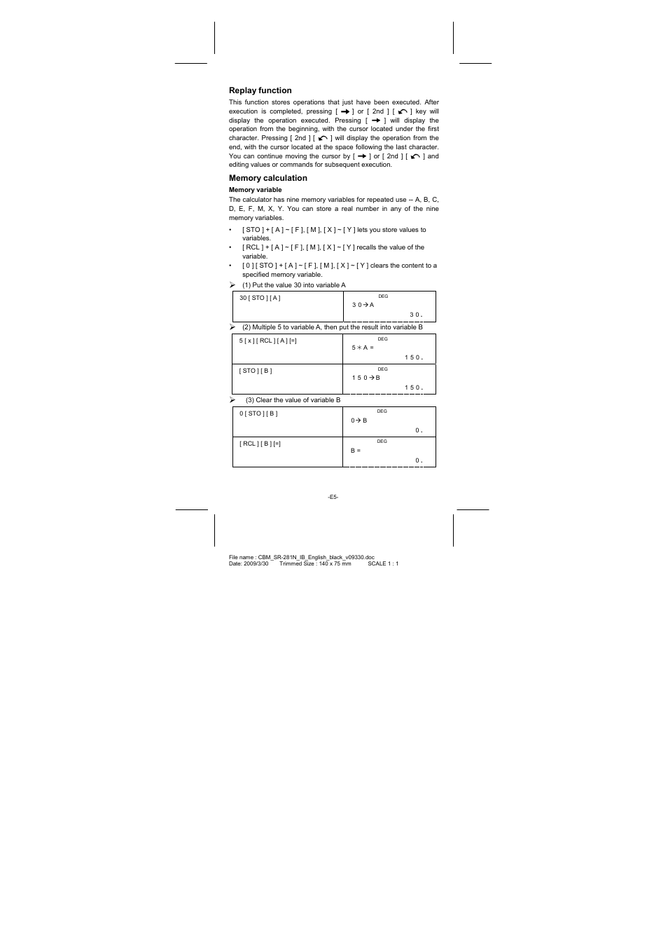 Replay function | CITIZEN SR-281N User Manual | Page 6 / 339