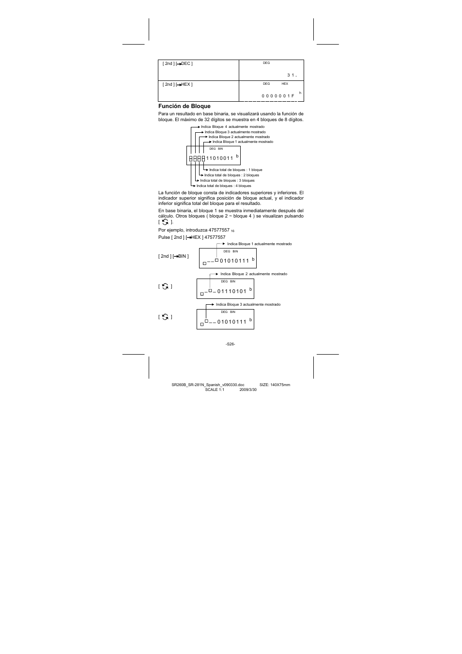 Función de bloque | CITIZEN SR-281N User Manual | Page 60 / 339