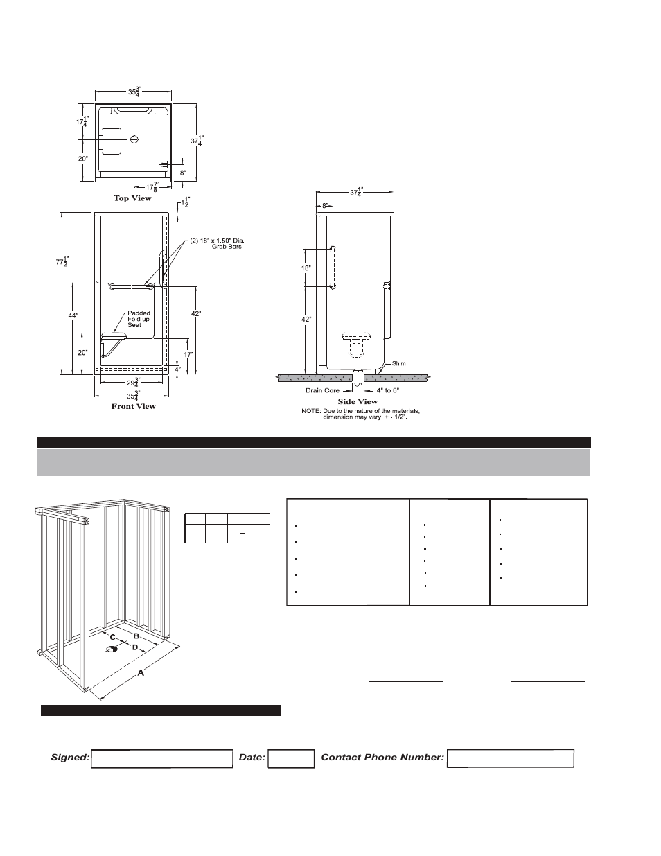Package one - accessible model g 3636 sh, Contractor | Hamilton Electronics A 6436 IBS User Manual | Page 68 / 68