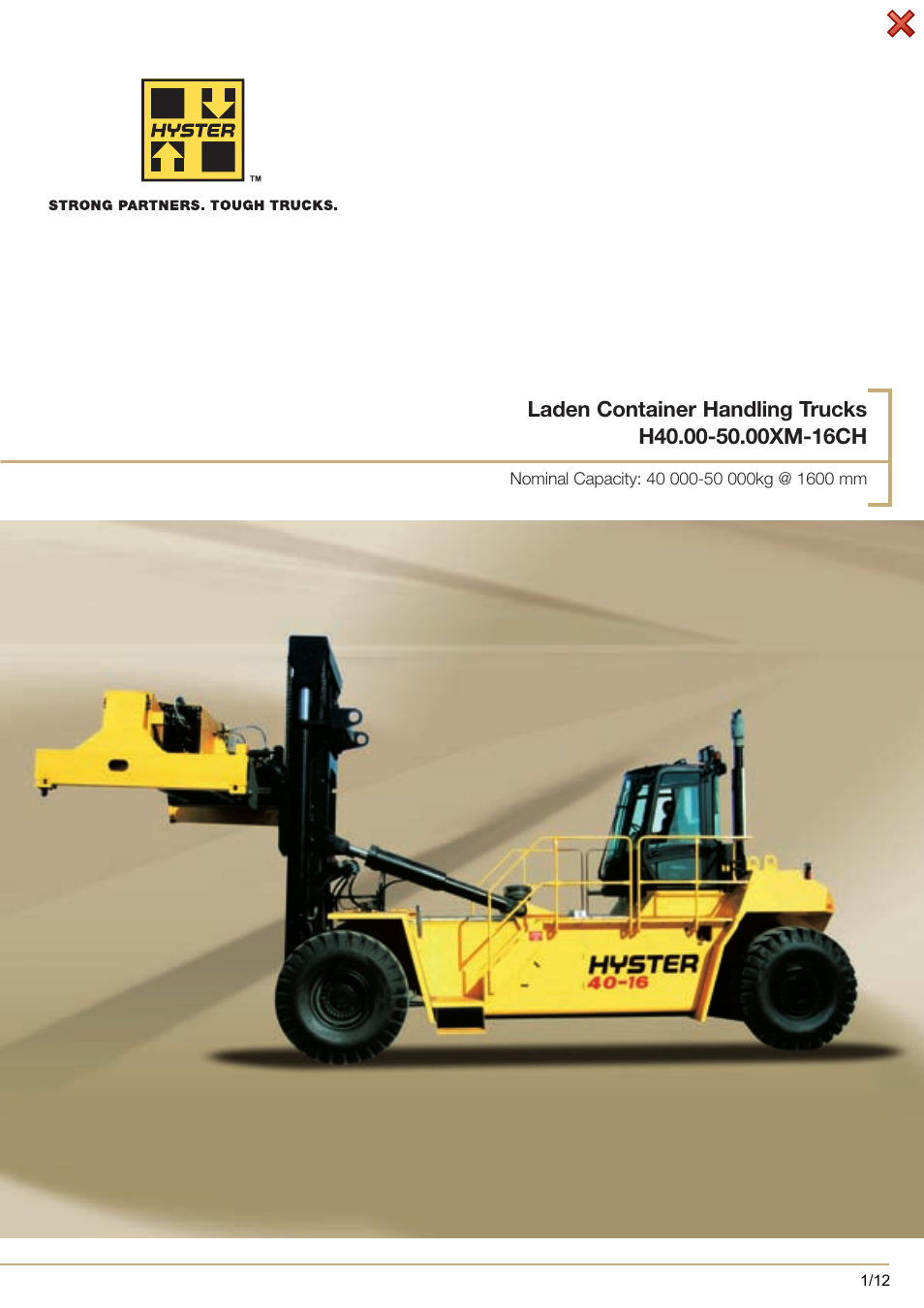 Hyster H40.00-50.00XM-16CH User Manual | 12 pages