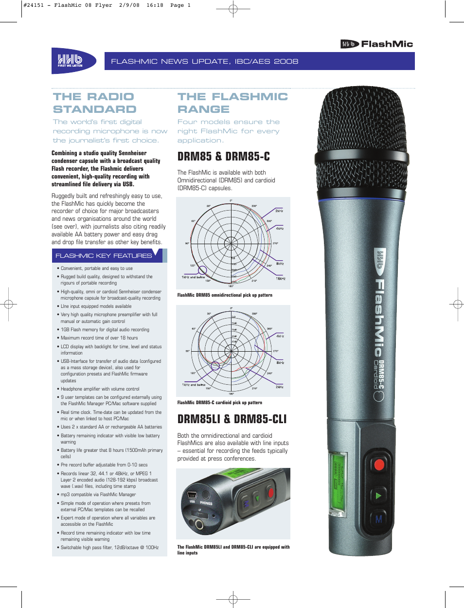 HHB comm FlashMic DRM85-C User Manual | 2 pages