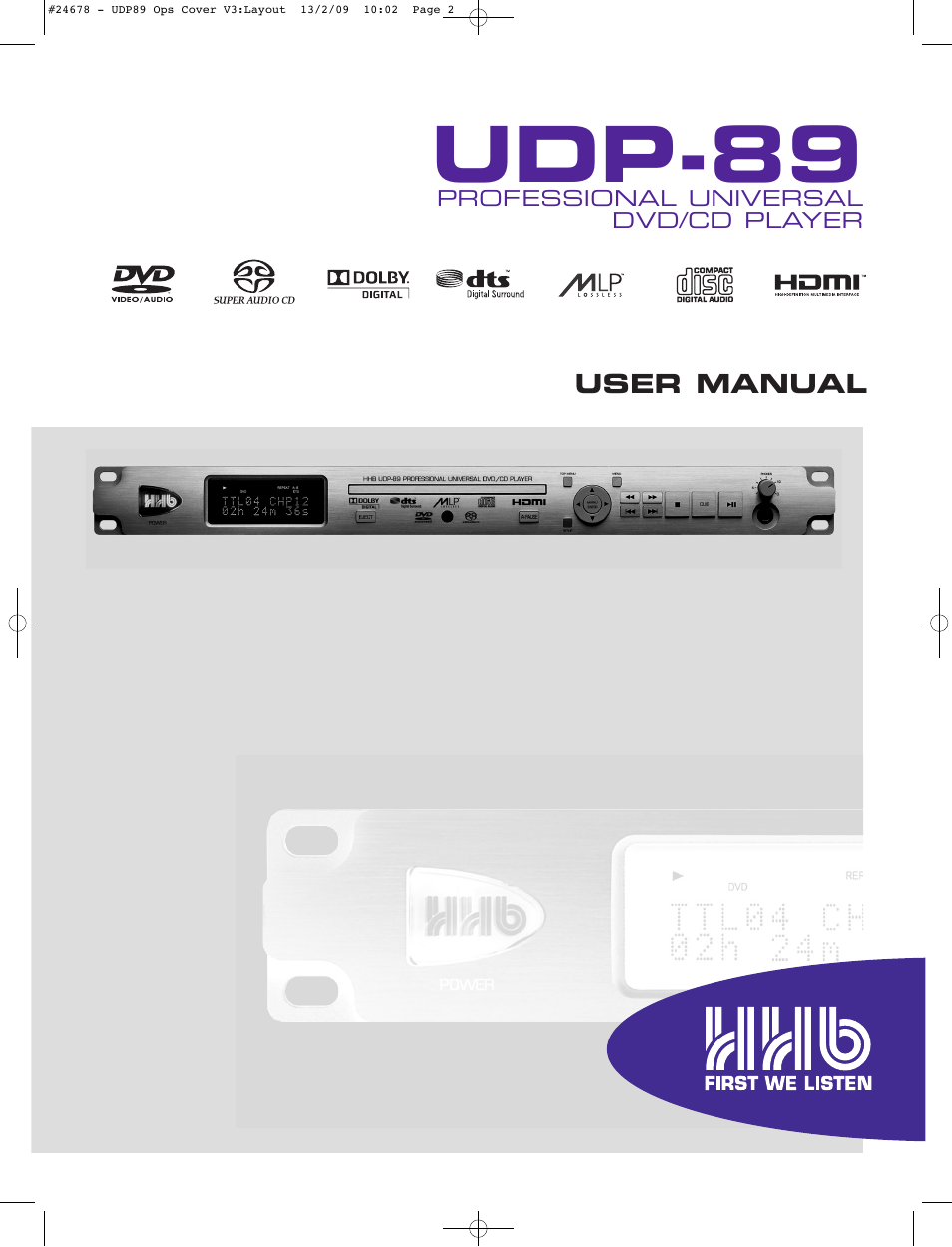 HHB comm UDP-89 User Manual | 50 pages