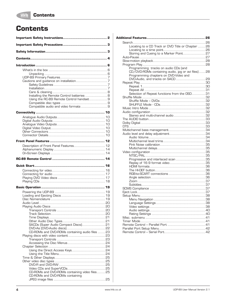 HHB comm UDP-89 User Manual | Page 5 / 50
