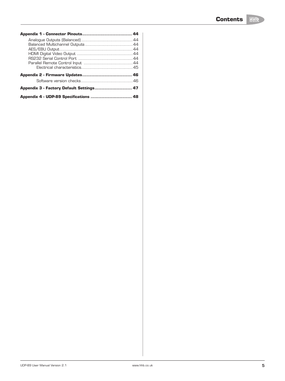 HHB comm UDP-89 User Manual | Page 6 / 50