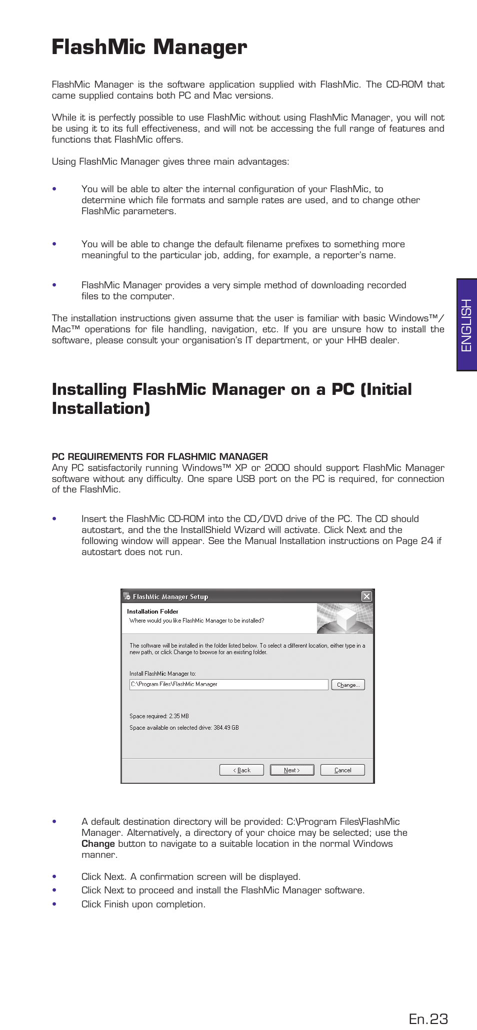 Flashmic manager, En.3, English | HHB comm DRM85 User Manual | Page 24 / 49