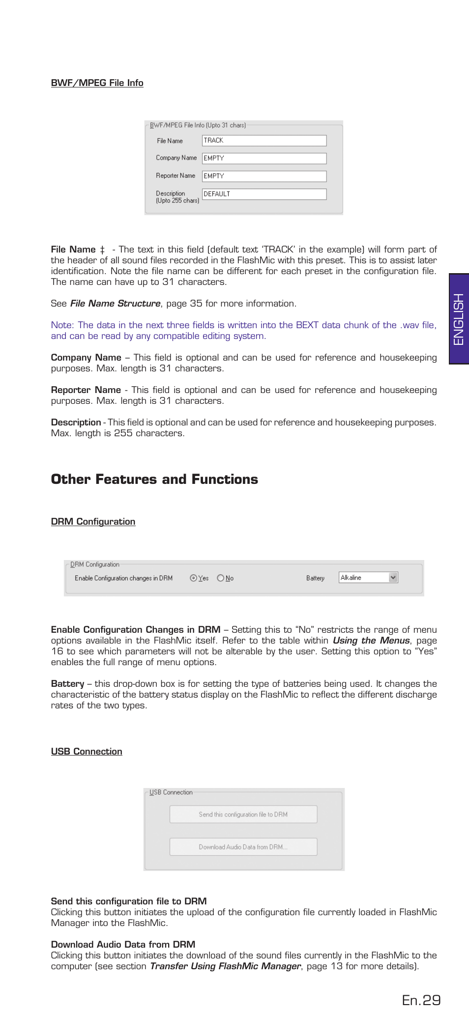 Other features and functions, En.9, English | HHB comm DRM85 User Manual | Page 30 / 49