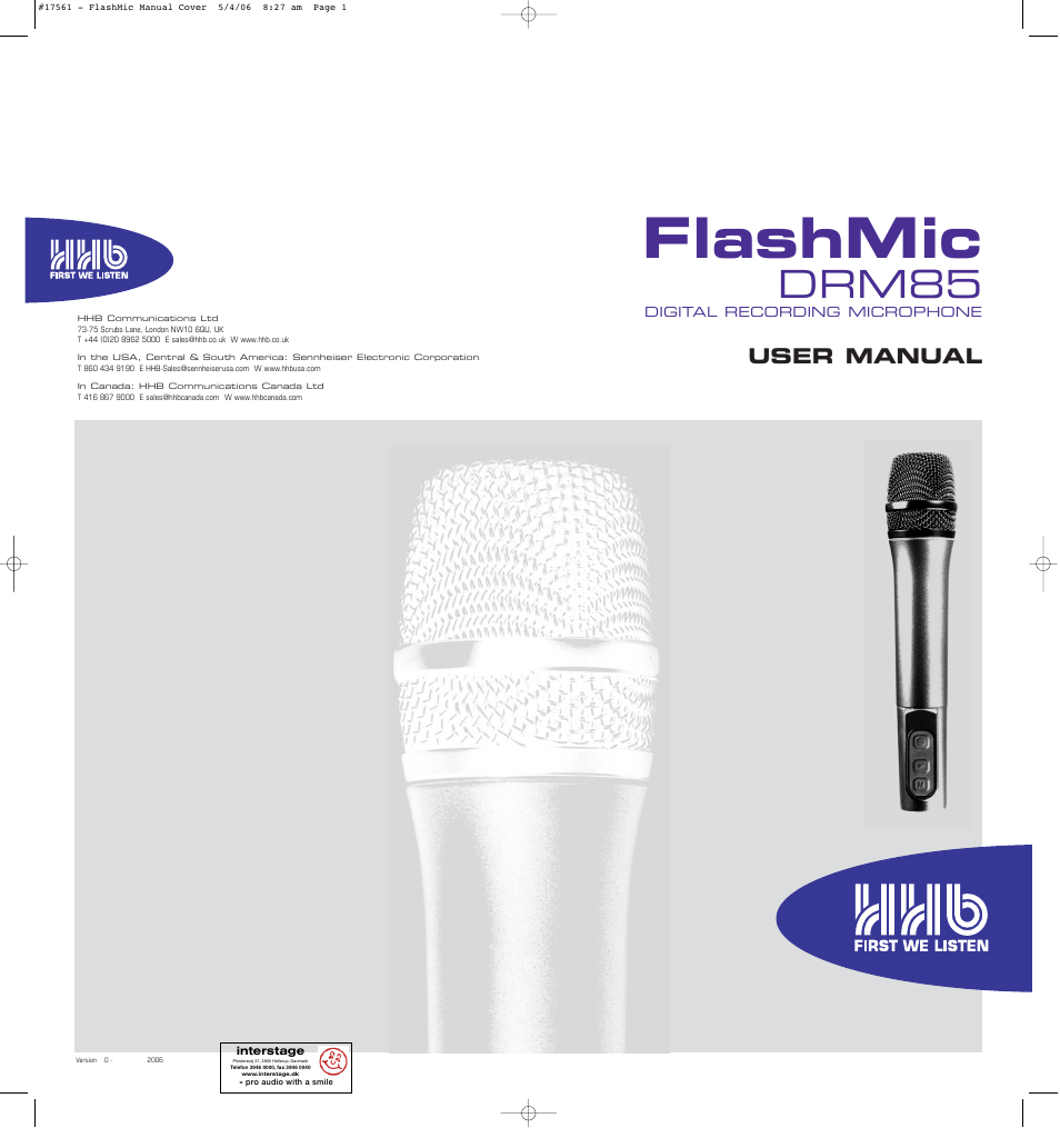 Flashmic, Drm85, User manual | HHB comm DRM85 User Manual | Page 45 / 49