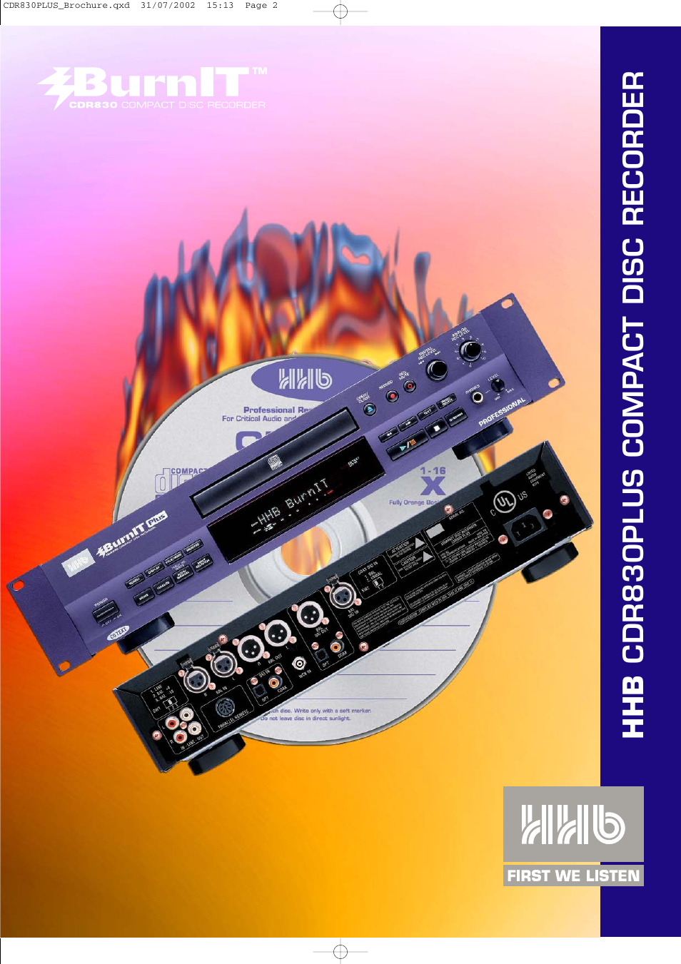 HHB comm HHB CDR830 BurnIT PLUS CDR830PLUS User Manual | 4 pages